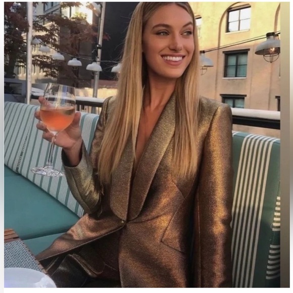 Ramy Brook Jackets & Blazers - Ramy Brook  Women luxury Blazer Metallic Gold